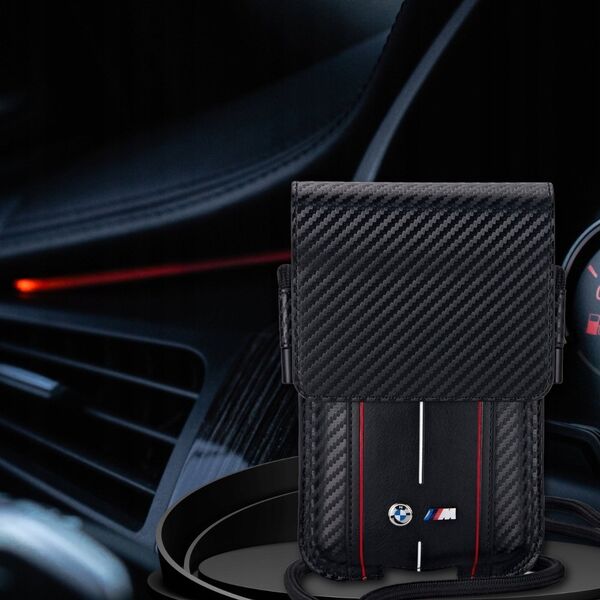 BMW BMW Carbon Blue Stripes Wallet Bag - Torebka na telefon (czarny)