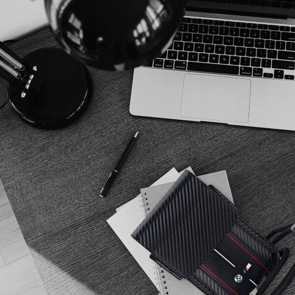 BMW BMW Carbon Blue Stripes Wallet Bag - Torebka na telefon (czarny)