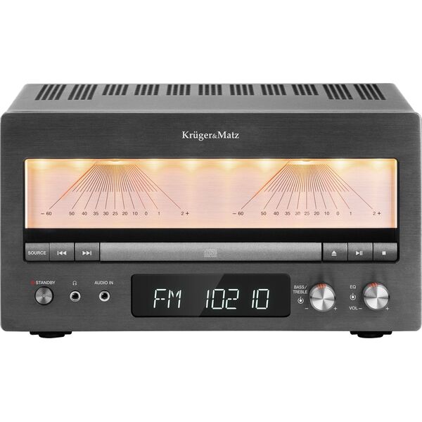 Wieża Kruger&Matz Wieża HiFi Kruger&amp|Matz KM1995 (Wzmacniacz klasy A, CD, USB,  Bluetooth, radio cyfrowe DAB+, FM)