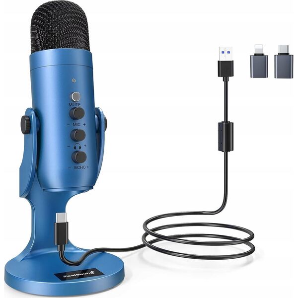 Mikrofon Deltaco Stalinis USB mikrofonas su LED DELTACO juodas / MF-104