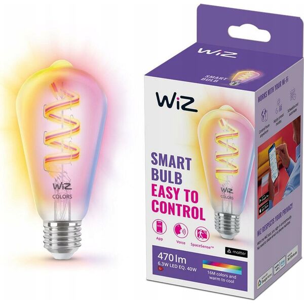Signify WiZ White & Color 60W E27 ST64 Edison Tunable Einzelpack-