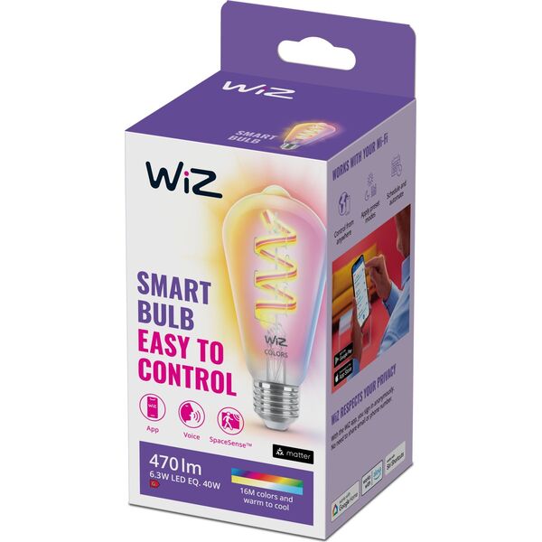 Signify WiZ White & Color 60W E27 ST64 Edison Tunable Einzelpack-