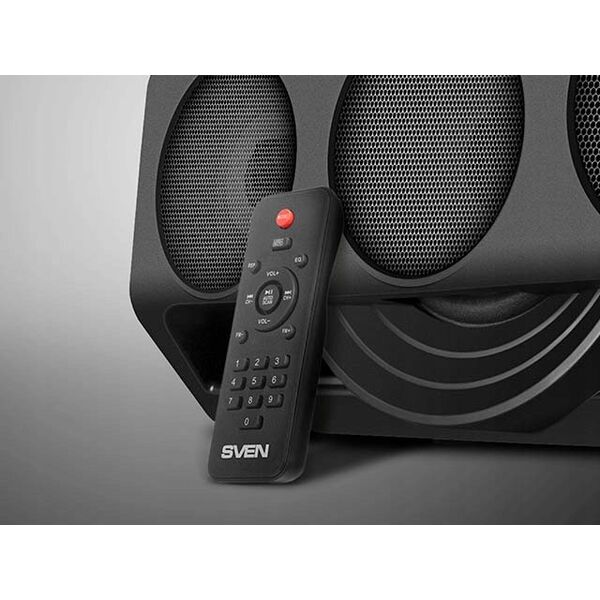 Głośnik Sven SVEN PS-680, juodas, power output 2x32.5W (RMS), TWS, Bluetooth, FM, USB, Micro SD, LED-display, RC, lithium battery, SV-020187