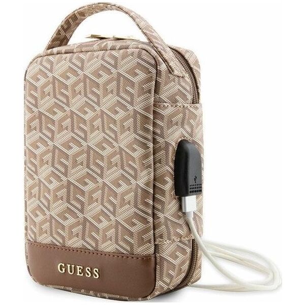 Triton Guess Torba GUHBHGCFSEW Organizer brązowy/brown GCube Stripe