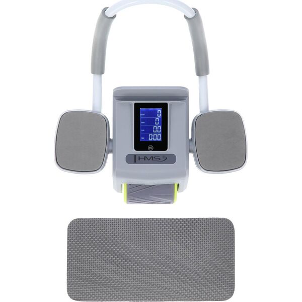 HMS KA08 GRAY ABS AUTOMATYCZNE KOŁO DO ĆWICZEŃ MIĘŚNI BRZUCHA Z WYŚWIETLACZEM LCD I ŁADOWANIEM HMS