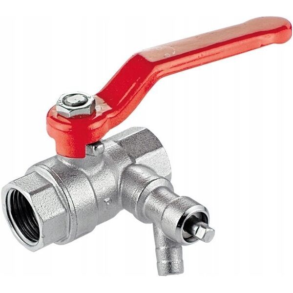 Perfexim PHA-008 G1/2 WW PN30 C DN15 Kurek kulowy z zaworem spustowym CuZn-C