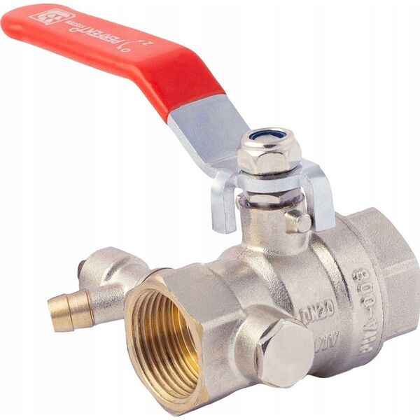 Perfexim PHA-008 G1/2 WW PN30 C DN15 Kurek kulowy z zaworem spustowym CuZn-C