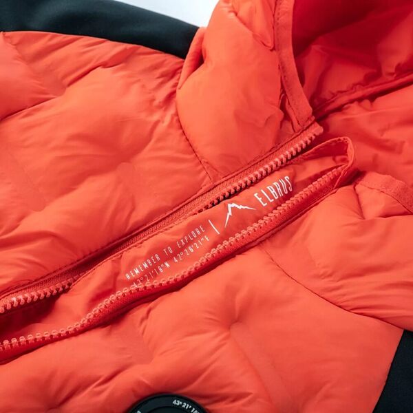 Elbrus Dziecięca kurtka przejściowa softshell z ociepleniem pikowana Elbrus Emini Tb pomarańczowo-czarna rozmiar 158