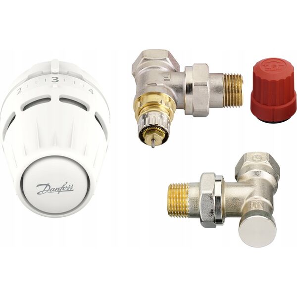 Danfoss Zestaw 3-elementowy Regus RA nakrętka +RA-N+RLV-S 15 kątowy