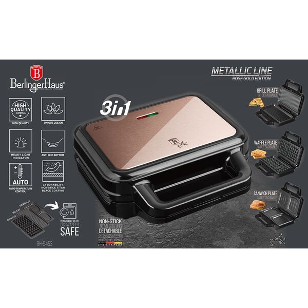 Gofrownica Berlinger Haus GRILL TOSTER GOFROWNICA 3w1 BERLINGER HAUS BH-9453