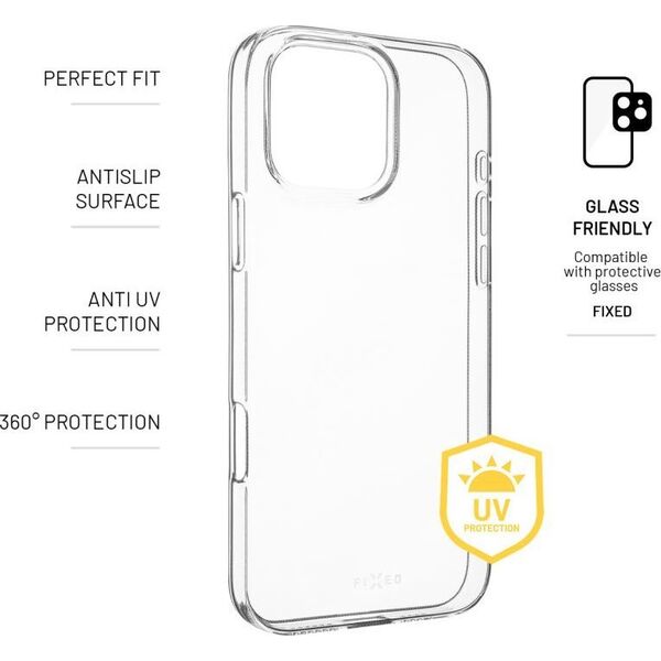 Fixed FIXED Story AntiUV TPU Back Cover for Apple iPhone 16 Pro Max, clear