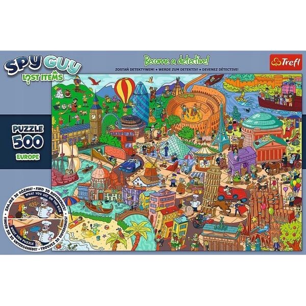 Trefl Puzzle 500 elementów Spy Guy Lost Items Europa