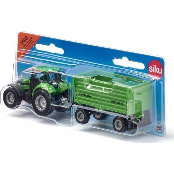 Siku SIKU 1606 Traktor DEUTZ-FAHR z przyczepą 2-osiową Fortuna
