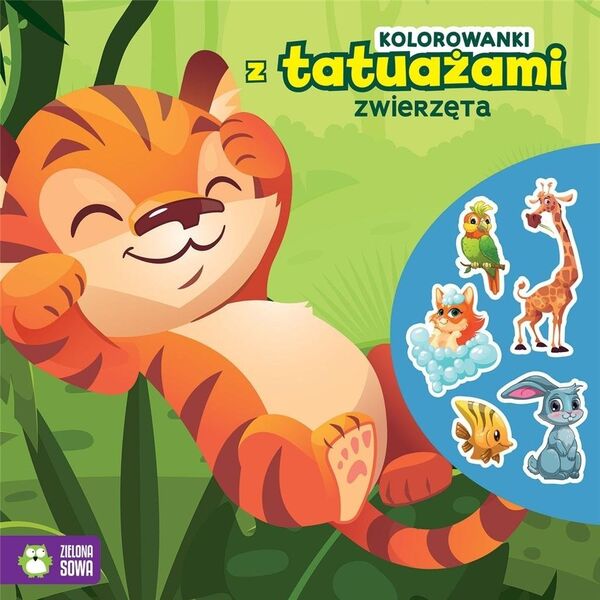 Zielona Sowa Kolorowanki z tatuażami  92052