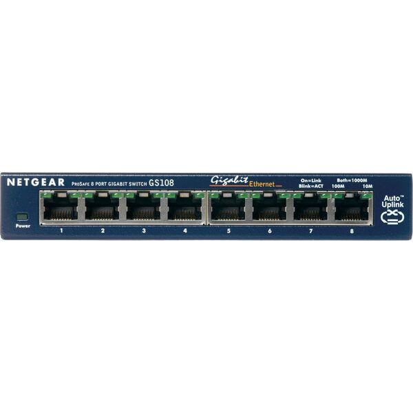 Switch NETGEAR NETGEAR ProSafe 8-Port Gigabit Desktop switch niezarządzalny Gigabit Ethernet (10/100/1000) Niebieski