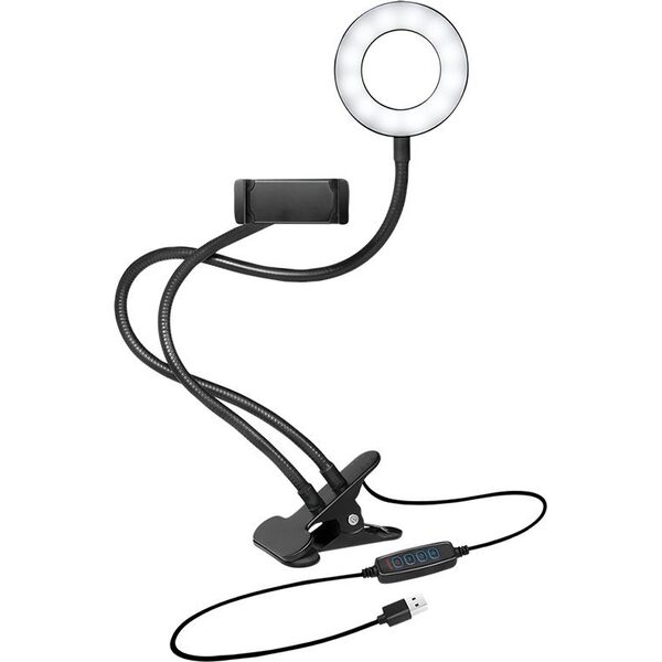 Lampa pierścieniowa LogiLink LogiLink Smartphone-Ringlicht-Klemmhalterung, DM  8.5cm