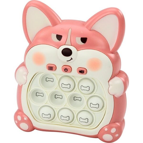LeanToys Gra Zręcznościowa Konsola Pop-It Lisek 7 Trybów Gry Różowy Sensoryczna