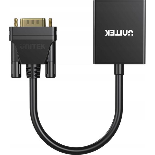 Adapter AV Unitek Unitek Adapter VGA na HDMI FullHD czarny 15cm