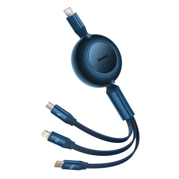 Baseus Bright Mirror 4, USB-C 3-in-1 cable for micro USB / USB-C / Lightning 100W / 3.5A 1.1m (Blue) 6932172609146