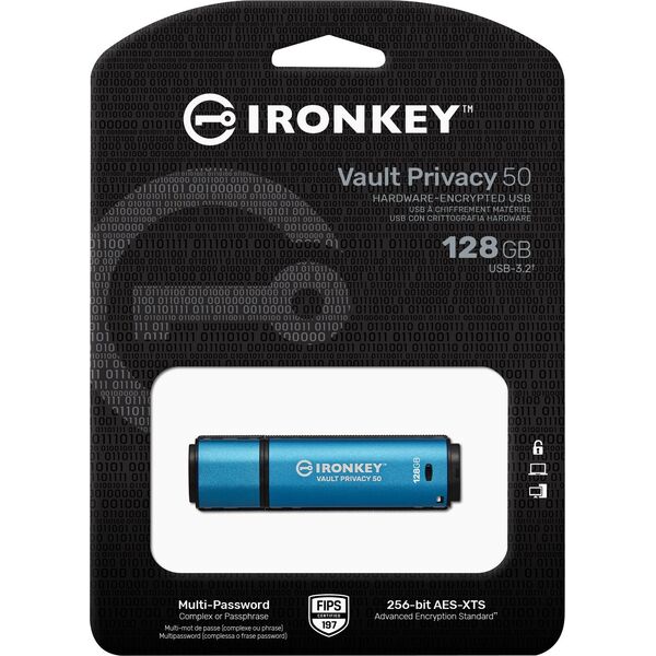 Pendrive Kingston IronKey Vault Privacy 50, 128 GB  (IKVP50/128GB)