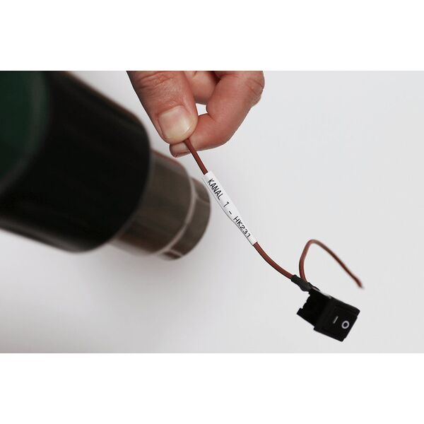 Brother Brother Etykieta 9.0MM BLACK ON WHITE HEAT SHRINK TAPE