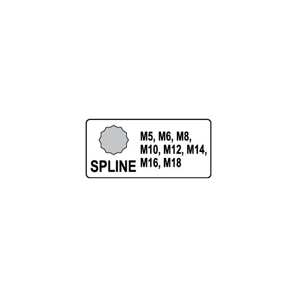 Yato Zestaw nasadek trzpieniowych Spline udarowych 1/2" M5-M18 8szt. (YT-1069)