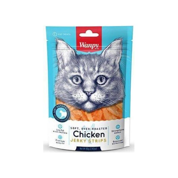 Wanpy Wanpy Chicken Jerky Strips 80g, Przysmak Dla Kota