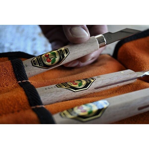 Kirschen Kirschen Set of carving knives Velourleather bag