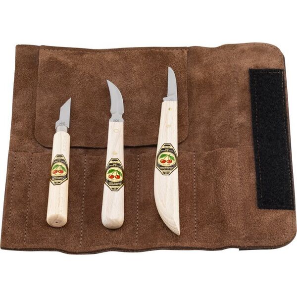 Kirschen Kirschen Set of carving knives Velourleather bag
