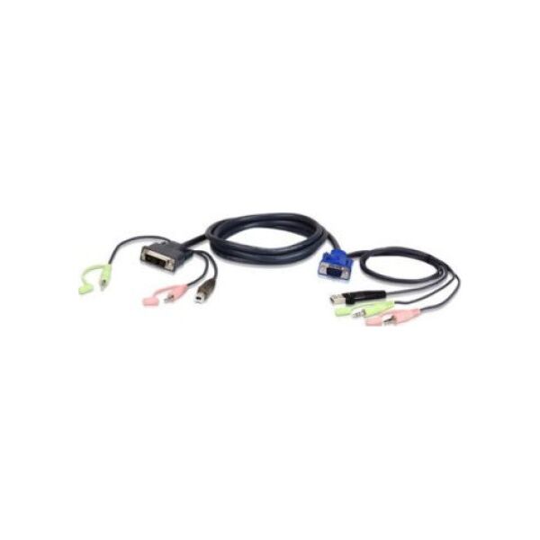 Kabel Aten ATEN 2L-7DX3U Kabel KVM VGA-DVI 3 m, czarny, 3 m