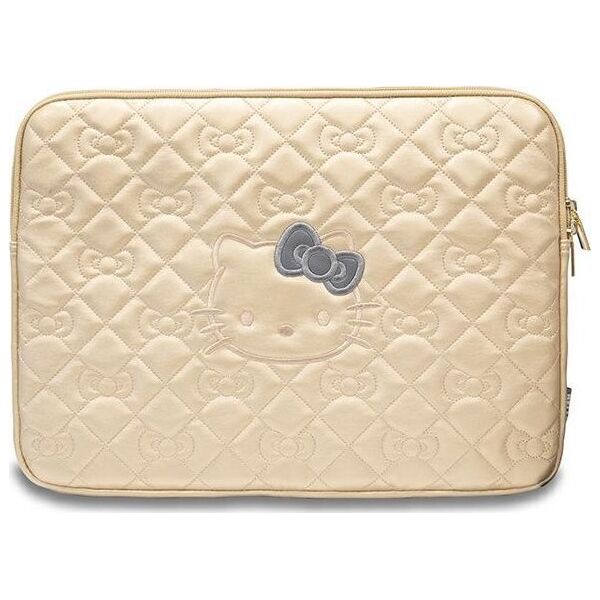 Etui Sourcing Hello Kitty Sleeve HKCSZPEKHBPD 14" gold/gold Zip PU Quilted Bows