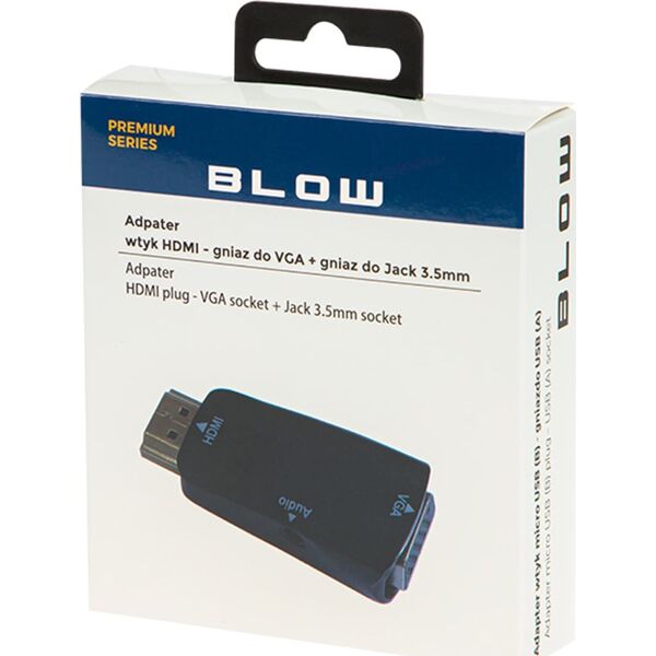 Adapter AV Blow 92-121# Przej.hdmi wtyk - vga gniazdo+gn.3,5