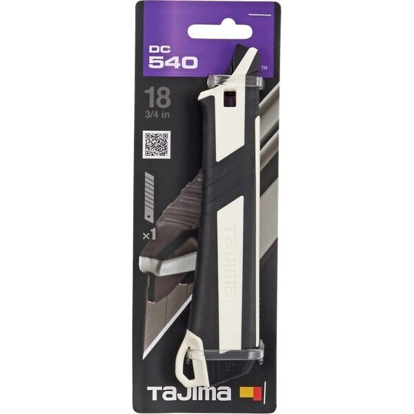 Tajima Sustiprintas gumuotas peilis laužomomis 18mm geležtėmis, Tajima DORA Impact 18mm Juodas Blade