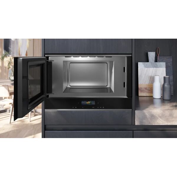 Kuchenka mikrofalowa Siemens Siemens iQ700 BF722L1B1, Built-in, Solo microwave, 21 L, 900 W, Touch, Black