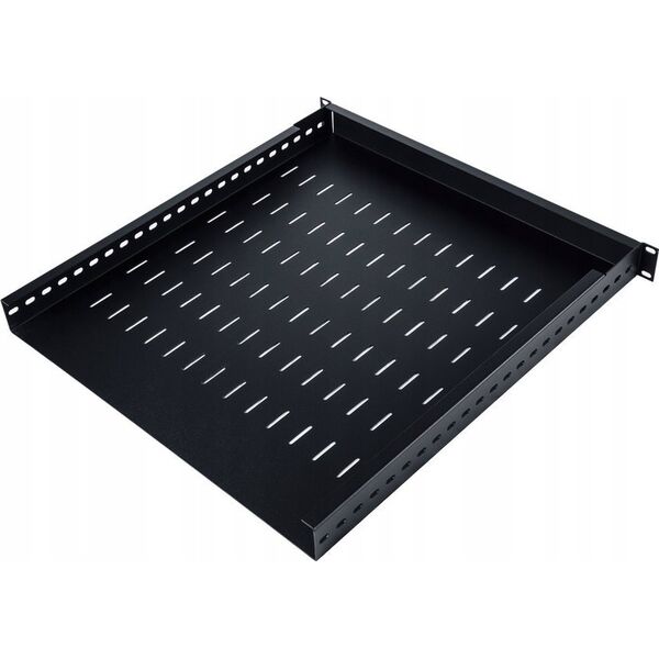 Digitus Półka regulowana 19", 1U, gł.500-900 mm, nośność 100kg, mocowanie w 4 punktach, czarny, śruby w kpl.
