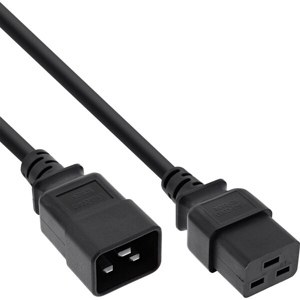 Kabel zasilający InLine INLINE Kaltgeraeteverlaengerung 16A C19 auf C20 schwarz 5m