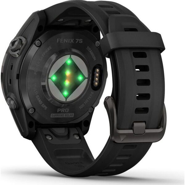 Zegarek sportowy Garmin Garmin fēnix® 7S Pro Sapphire Solar Carbon Grey DLC Titanium/Black 42mm