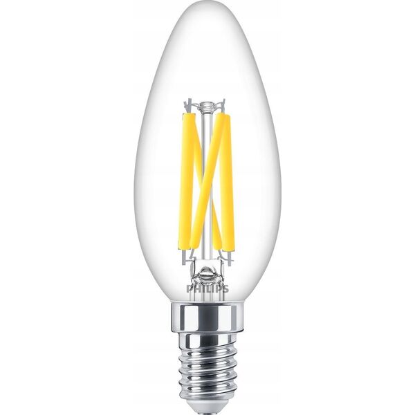 Signify Philips LED WarmGlow Kerzenlampe 60W E14 Klar dimmbar