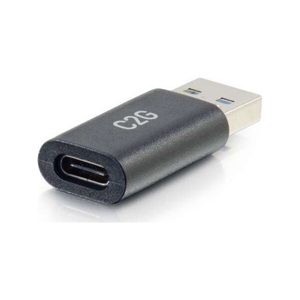 Adapter USB C2G C2G USB C to USB Adapter - SuperSpeed USB Adapter - 5Gbps - F/M - USB-Adapter - 24 pin USB-C (W) umkehrbar zu USB Typ A (M) - USB 3.0 - geformt - Schwarz