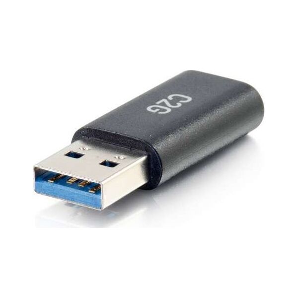 Adapter USB C2G C2G USB C to USB Adapter - SuperSpeed USB Adapter - 5Gbps - F/M - USB-Adapter - 24 pin USB-C (W) umkehrbar zu USB Typ A (M) - USB 3.0 - geformt - Schwarz