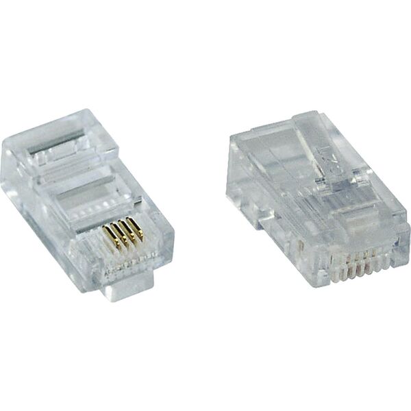 InLine InLine® 100pcs Modular Plug 8P4C RJ45 for Crimping to ribbon Cable ISDN