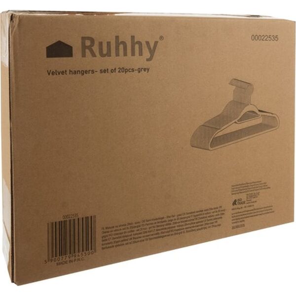 Ruhhy Wieszak na ubrania 20szt.- szary Ruhhy 22535