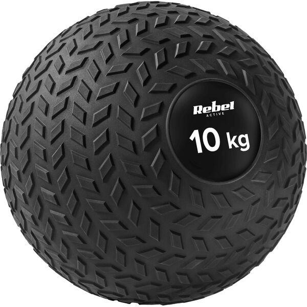 Rebel Mała piłka lekarska do ćwiczeń rehabilitacyjna Slam Ball 23cm 10kg, REBEL ACTIVE