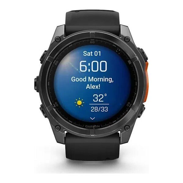 Zegarek sportowy Garmin Garmin Fenix 8 51mm Slate Gray z Czarnym Paskiem