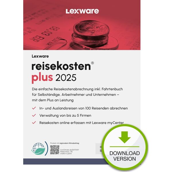 Program Lexware Lexware reisekosten plus 2025 "unbegrenzte Laufzeit" Download Księgowość