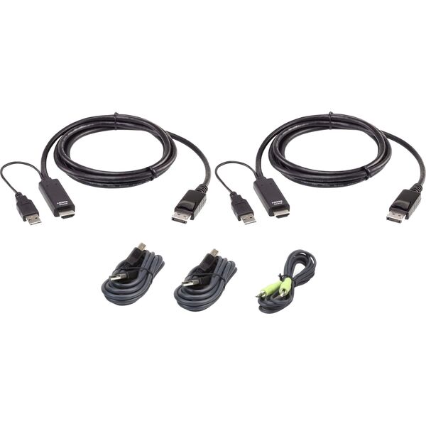 Przełącznik Aten ATEN 2L-7D02UHDPX5 kabel KVM Czarny 1,8 m
