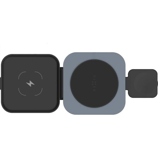 Podstawka Fixed Fixed | MagFlex Alu Foldable magnetic wireless charging stand 3in1 | FIXMFLE-AL-GR