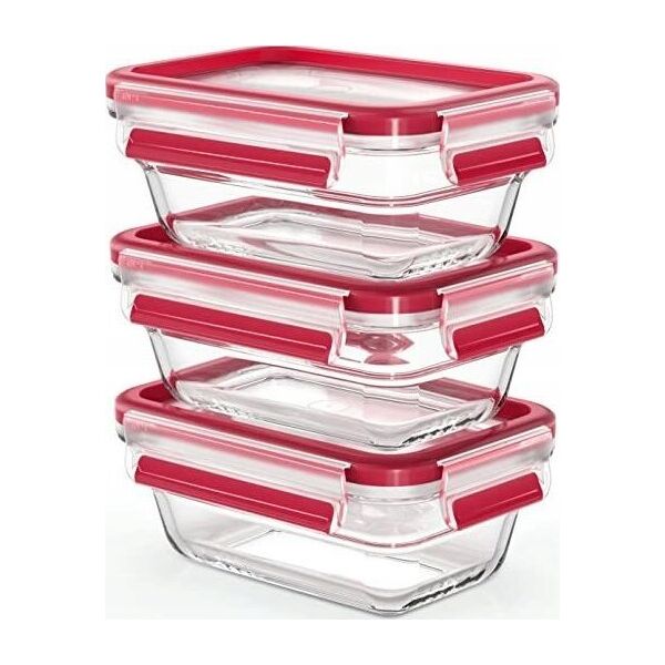 Emsa EMSA Clip&Close Glass Food Storage Box 3-pieces