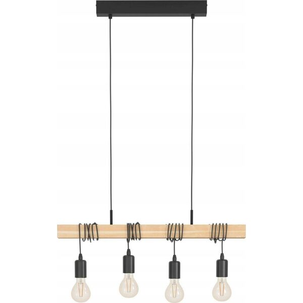 EGLO TOWNSHEND 1 LANGBORD 4L SORT/TRÆ FSC
