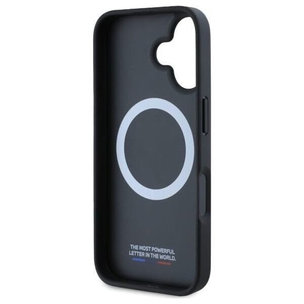 BMW BMHMP16S23PUTRK iPhone 16 6.1" czarny/black hardcase M Meshed Tricolor Stripes MagSafe